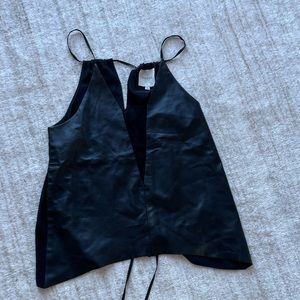 Mason Black Leather Top